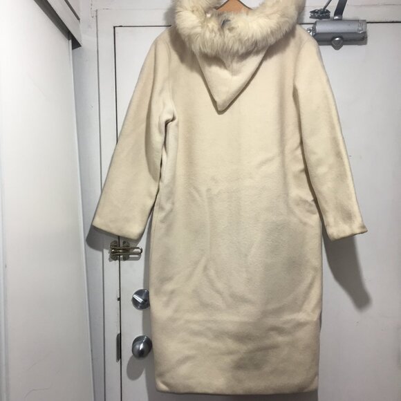 VINTAGE HUMBER HANDICRAFTS WOOL FUR TRENCH COATS SIZE M/L - Picture 3 of 11